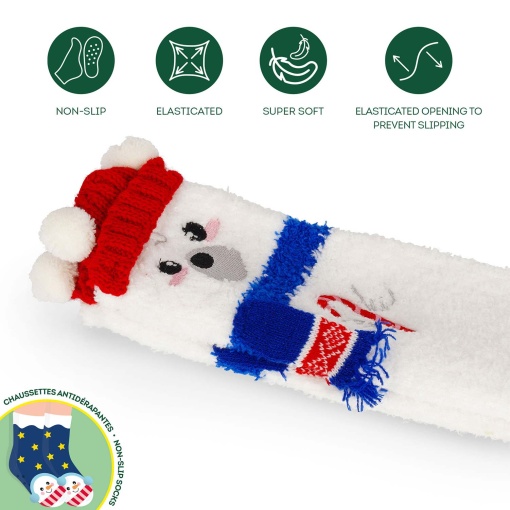 Meias antiderrapantes Legami It's a Match! It's Christmas Time - urso polar 35-42 10