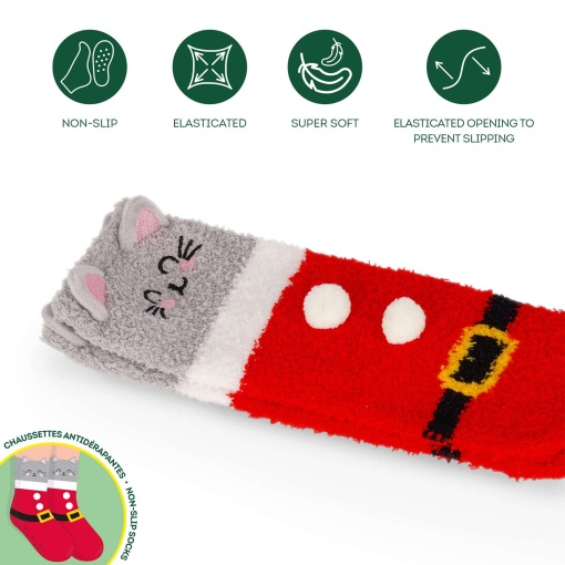 Meias antiderrapantes Legami It's a Match! It's Christmas Time - gato 26-34 9