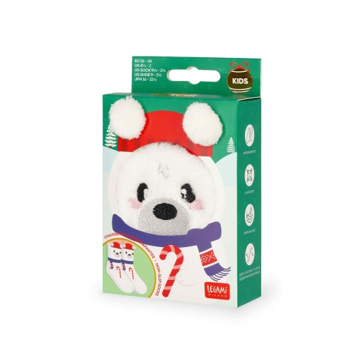 Meias antiderrapantes Legami It's a Match! It's Christmas Time - urso polar 26-34 10