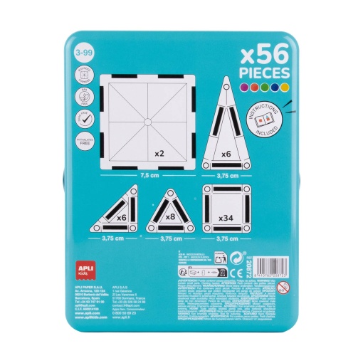 Mini Magnex Travel Set 56 peças Apli Kids