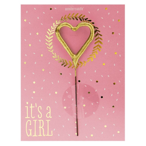 Vela sparkler Wondercandle coração "It's a Girl"