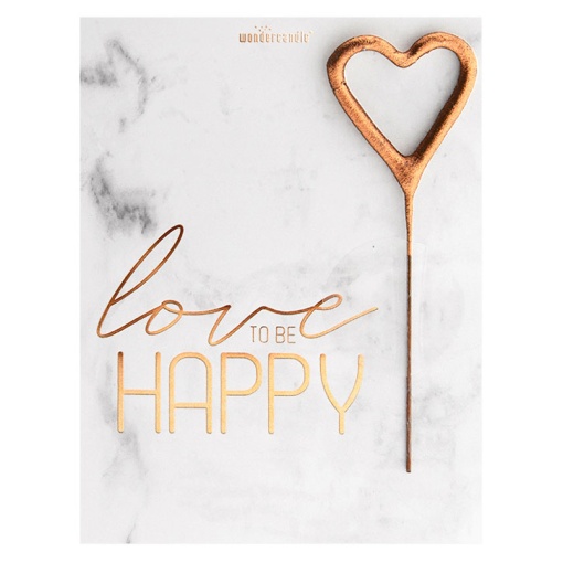 Vela sparkler Wondercandle coração "Love to Be Happy"