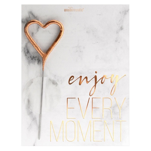 Vela sparkler Wondercandle coração "Enjoy Every Moment"