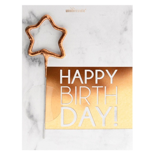 Vela sparkler Wondercandle estrela "Happy Birthday"