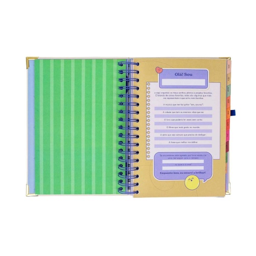 Agenda diária 180x226mm 2027 espiral Mr. Wonderful "Eu penso, eu acredito"