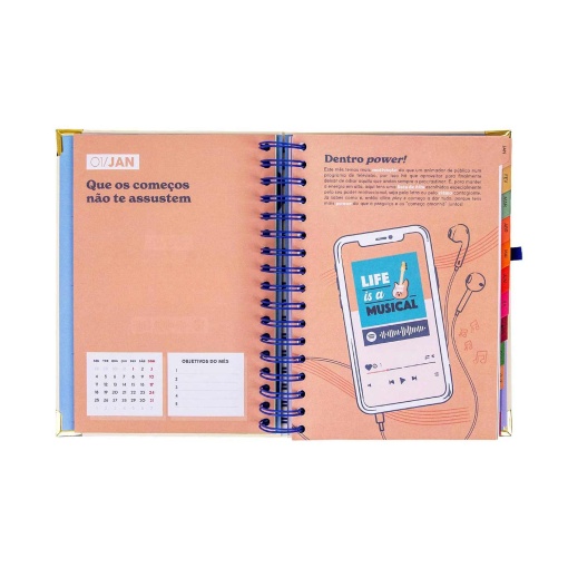 Agenda diária 180x226mm 2027 espiral Mr. Wonderful "Eu penso, eu acredito"