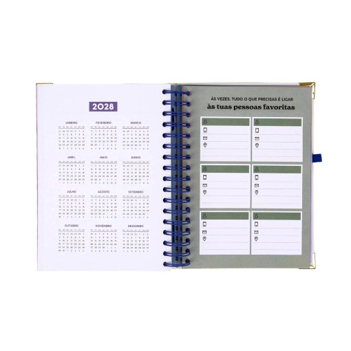 Agenda diária 180x226mm 2027 espiral Mr. Wonderful "Eu penso, eu acredito"