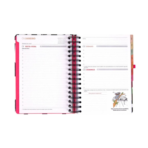 Agenda diária 180x226mm 2027 espiral Mr. Wonderful "Hoje, sem pressa"