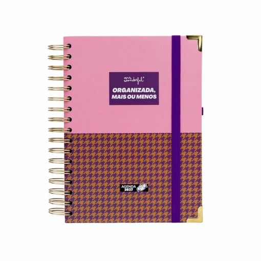 Agenda diária 180x226mm 2027 espiral Mr. Wonderful "Organizada, mais ou menos"