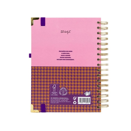 Agenda diária 180x226mm 2027 espiral Mr. Wonderful "Organizada, mais ou menos"