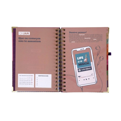 Agenda diária 180x226mm 2027 espiral Mr. Wonderful "Organizada, mais ou menos"