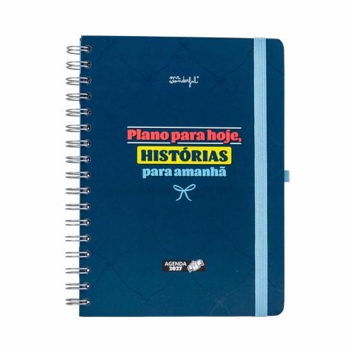 Agenda diária 140x175mm 2027 espiral Mr. Wonderful "Plano para hoje, histórias para amanhã"