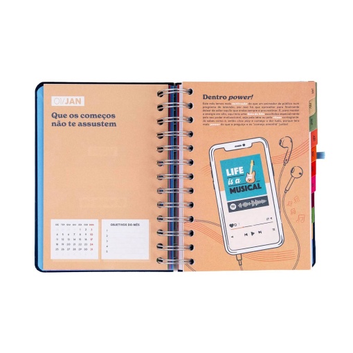 Agenda diária 140x175mm 2027 espiral Mr. Wonderful "Plano para hoje, histórias para amanhã"