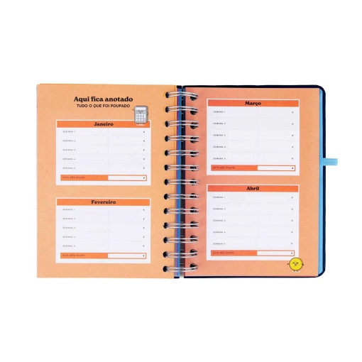 Agenda diária 140x175mm 2027 espiral Mr. Wonderful "Plano para hoje, histórias para amanhã"