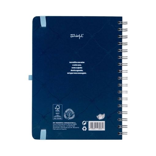 Agenda diária 140x175mm 2027 espiral Mr. Wonderful "Plano para hoje, histórias para amanhã"