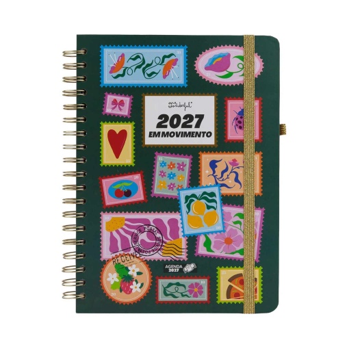 Agenda semanal 205x260mm 2027 espiral Mr. Wonderful "Em movimento"