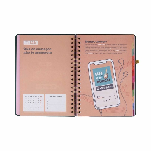 Agenda semanal 205x260mm 2027 espiral Mr. Wonderful "Em movimento"