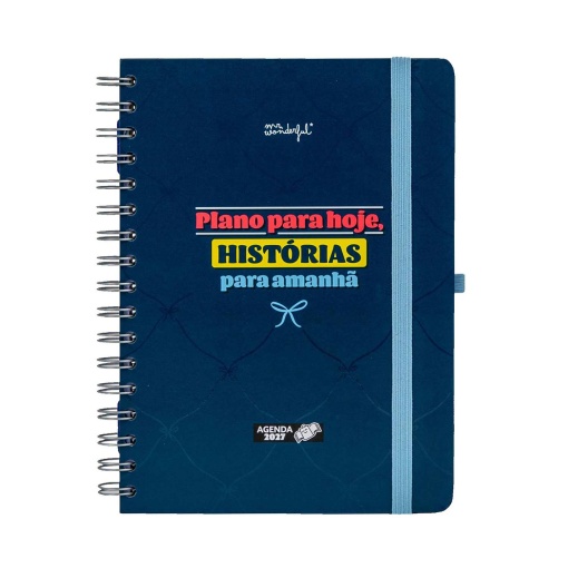 Agenda semanal 180x226mm 2027 espiral Mr. Wonderful "Plano para hoje, histórias para amanhã"