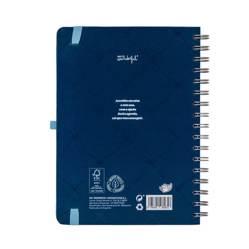 Agenda semanal 180x226mm 2027 espiral Mr. Wonderful "Plano para hoje, histórias para amanhã"