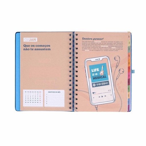 Agenda semanal 180x226mm 2027 espiral Mr. Wonderful "Plano para hoje, histórias para amanhã"
