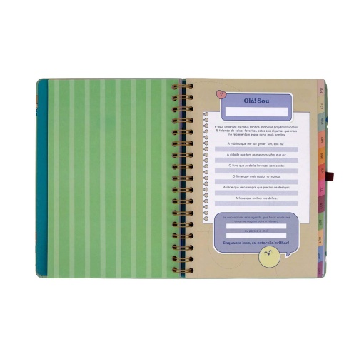 Agenda semanal 180x226mm 2027 espiral Mr. Wonderful "Entre rotinas e tarefas"