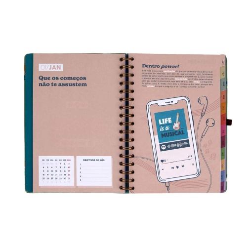 Agenda semanal 180x226mm 2027 espiral Mr. Wonderful "Entre rotinas e tarefas"