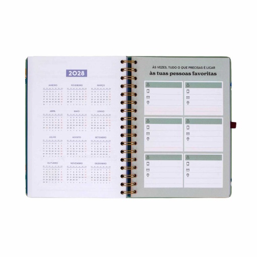 Agenda semanal 180x226mm 2027 espiral Mr. Wonderful "Entre rotinas e tarefas"