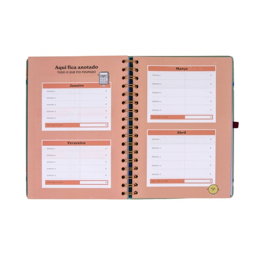 Agenda semanal 180x226mm 2027 espiral Mr. Wonderful "Entre rotinas e tarefas"