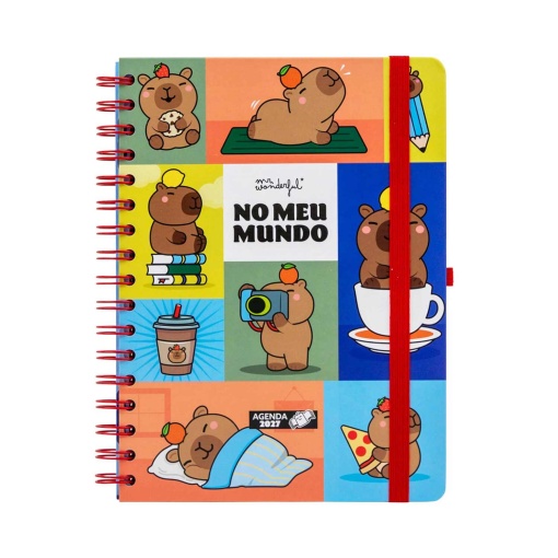 Agenda semanal 180x226mm 2027 espiral Mr. Wonderful "No meu mundo"