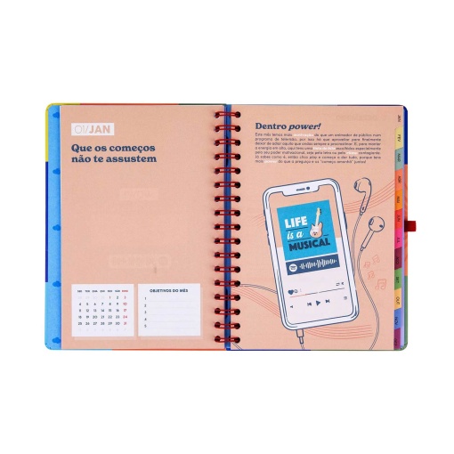 Agenda semanal 180x226mm 2027 espiral Mr. Wonderful "No meu mundo"