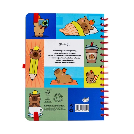 Agenda semanal 180x226mm 2027 espiral Mr. Wonderful "No meu mundo"