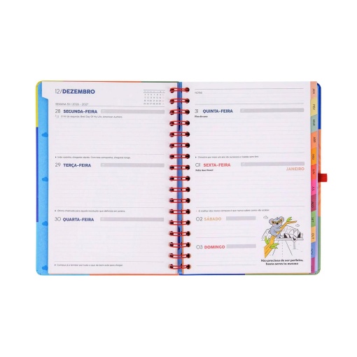 Agenda semanal 180x226mm 2027 espiral Mr. Wonderful "No meu mundo"