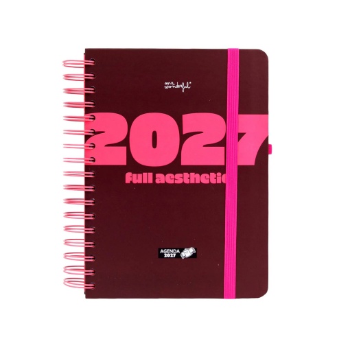 Agenda semanal 140x175mm 2027 espiral Mr. Wonderful "Full Aesthetic"
