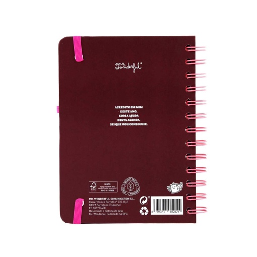 Agenda semanal 140x175mm 2027 espiral Mr. Wonderful "Full Aesthetic"