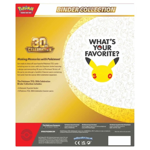 Pokémon TCG: 30th Celebration - Binder Collection álbum + 5 boosters