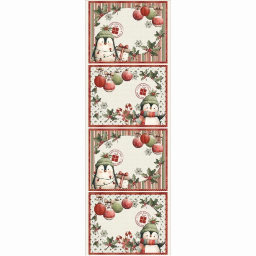 Tecido Fuxicos e Fricotes Natal Feliz painel individuais 50x150cm