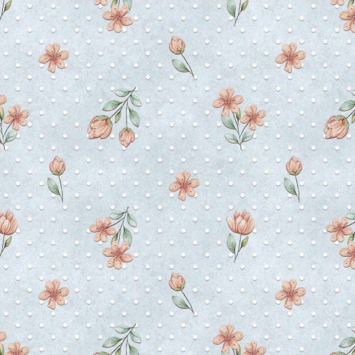 Tecido Fuxicos e Fricotes Floridinhos Fofos floral fofo azul 1x1,50m