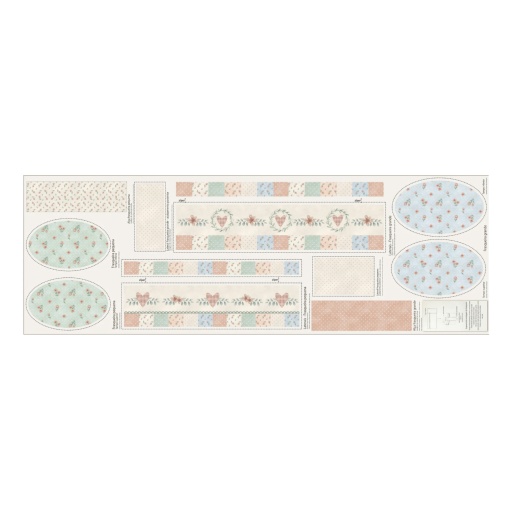 Tecido Fuxicos e Fricotes Floridinhos Fofos painel frasqueiras ovais 50x150cm
