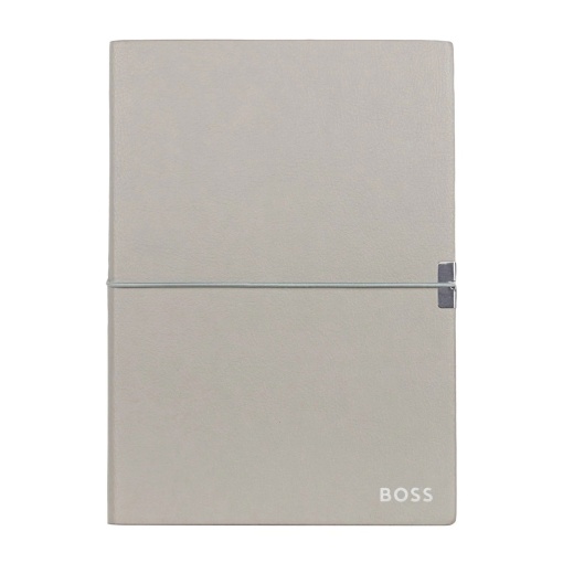 Caderno A5 pautado Hugo Boss Elegance Storyline 80 folhas 100g cinza com elástico