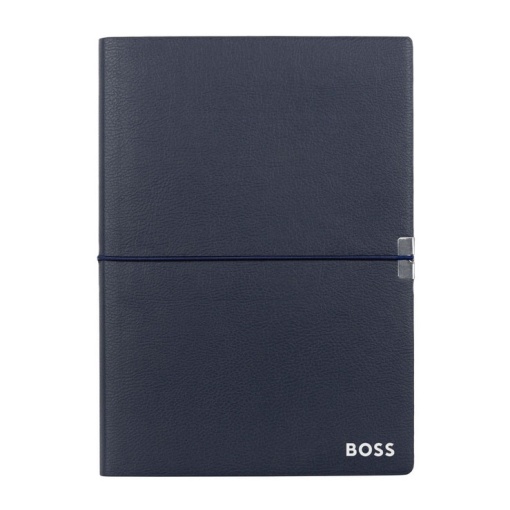 Caderno A5 liso Hugo Boss Elegance Storyline 80 folhas 100g azul com elástico