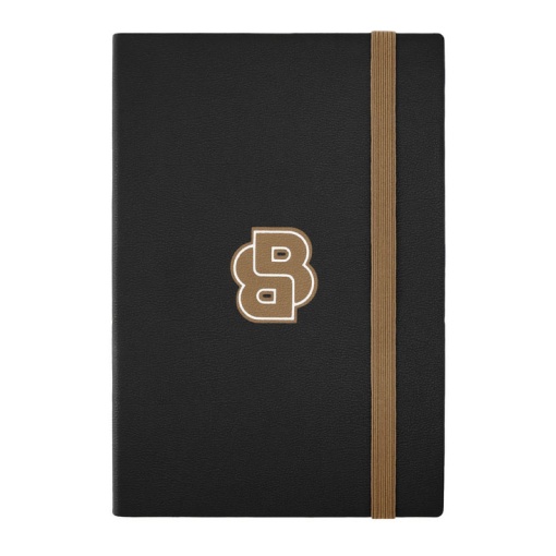 Caderno A5 pautado Hugo Boss Varsity 96 folhas 80g preto com elástico