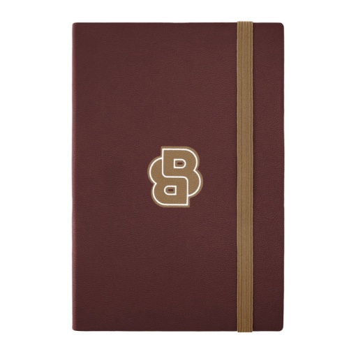 Caderno A5 pautado Hugo Boss Varsity 96 folhas 80g bordeaux com elástico
