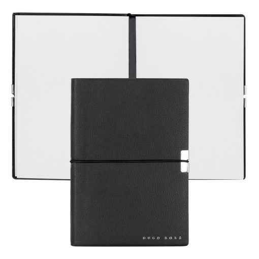 Caderno A6 liso Hugo Boss Elegance Storyline 80 folhas 80g preto com elástico