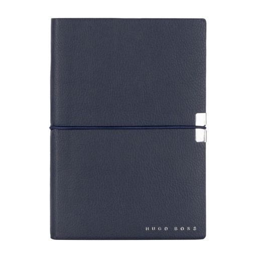 Caderno A6 liso Hugo Boss Elegance Storyline 80 folhas 80g azul com elástico