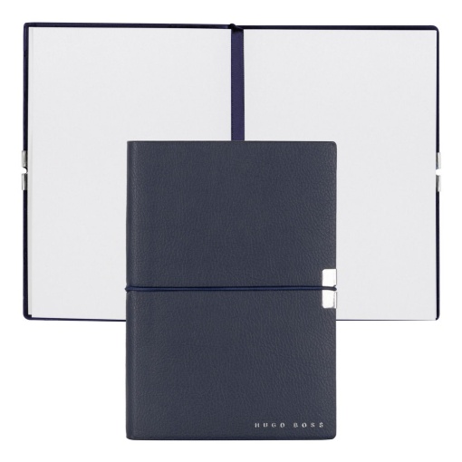 Caderno A6 liso Hugo Boss Elegance Storyline 80 folhas 80g azul com elástico