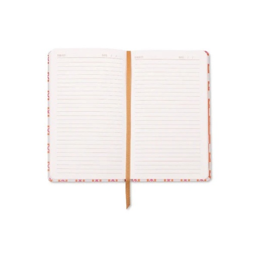 Caderno A5 pautado Design Works Tulip Check laranja