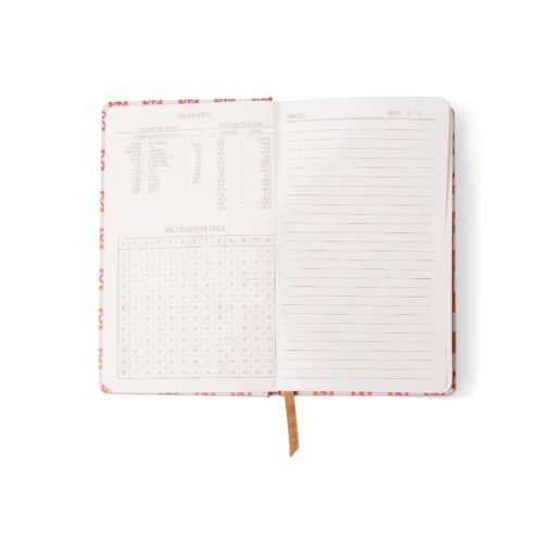 Caderno A5 pautado Design Works Tulip Check laranja