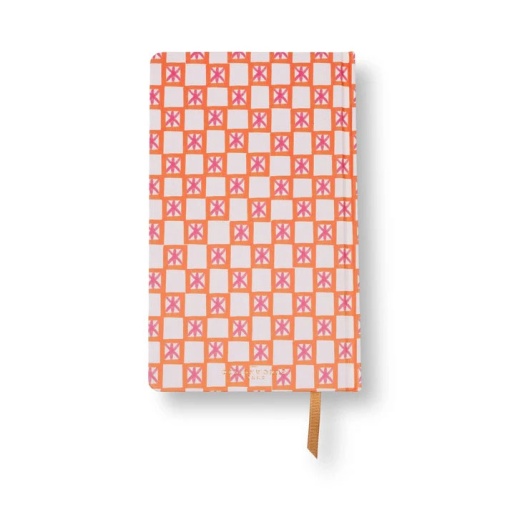 Caderno A5 pautado Design Works Tulip Check laranja