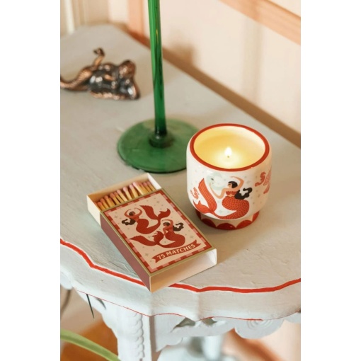 Paddywax A Dopo mermaid and moon scented candle in a ceramic cup, 226g