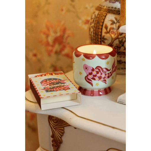 Aromatic candle in a ceramic cup, Paddywax A Dopo koi fish, 226g